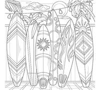 Ceanothe Tableau sur toile planches de surf à colorier 30x30 cm | Tableau sur toile planches de surf à colorier 30x30 cm Décoration Murale Art Imprimée en HD Idéal pour Salon Chambre Bureau -