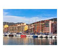 Ceanothe Tableau sur toile port de Nice 30x45 cm | Tableau sur toile port de Nice 30x45 cm Décoration Murale Art Imprimée en HD Idéal pour Salon Chambre Bureau - Bois FSC