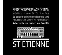 Ceanothe Tableau sur toile Saint-Étienne noir 30x30 cm | Tableau sur toile Saint-Étienne noir 30x30 cm Décoration Murale Art Imprimée en HD Idéal pour Salon Chambre Bureau - Bois FSC