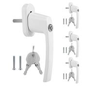 Cecaylie 4PCS Poignées de Fenêtre Verrouillable n Aluminium, avec Une Longueur de goupille de 35 mm, Sécurité Enfant Convient à Toutes Les Fenêtres et Portes de Balcon Courantes- Blanc