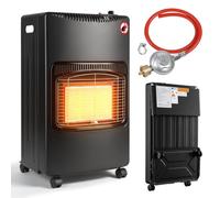 Cecaylie Chauffage à gaz pliable avec 3 niveaux de puissance et puissance de chaleur de 1400 à 4200 W, allumage piézo, protection contre la surchauffe, bouteilles de gaz butane ou propane, 4,2 kW