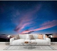CECE&COLE Papier Peint 3D Panoramique Prairie Ciel Étoilé Animaux Papier Peint Poster | Voie Lactée Comète Cheval Muraux Photo Pour Salon Chambre Restaurant Couloir Tv Fond Décor Mural 350×256 CM
