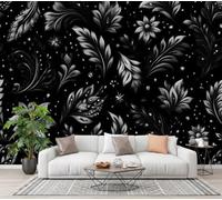 CECE&COLE Papier Peint Minimaliste Végétal Texture | 3D Lignes Fleurs Lumière Des Étoiles Peint, 250×175 CM XXL Murale, Salon Chambre à Coucher Maison Décoration