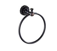 CECEA RETRO porte-serviettes de salle de bain rond en laiton noir