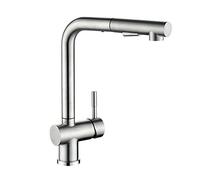 CECIPA Robinet Cuisine Brossé, Mitigeur Cuisine aver Douchette Extractible, Mitigeur Evier 2 Jets Rotatif à 360°, 2 Modes de Pulvérisation, Acier Inoxydable