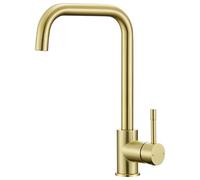 CECIPA Robinet Cuisine Doré, Mitigeur Cuisine Arc Élevé Débit Élevé 360 avec Cartouche en Céramique Haute Performance, Adaptable à Toutes les Fregates (Simple/Doppelbecken)