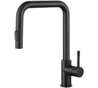 CECIPA Robinet Cuisine Noir Douchette, Mitigeur Cuisine avec Douchette Extractible 2 Jets, Robinet de Cuisine en Acier Inoxydable Rotatif à 360°, Mitigeur d'Evier Noir
