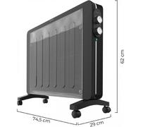 Cecotec Plaque Radiante en Mica ReadyWarm 2000 Now, Puissance de 2000 W, Thermostat réglable et 2 Niveaux de Puissance, Chaleur par Rayonnement et Convection, Surface de Couverture jusqu’à 25 m2
