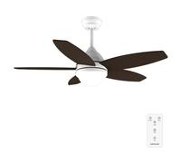 Cecotec - Ventilateur de Plafond avec Lumière EnergySilence Aero 4200 White&DarkWood - 53 W, Diamètre 106 cm, Lampe LED 3 Teintes, Minuterie, 3 Vitesses, 5 Pales, Mode Été/Hiver