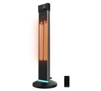 Cecotec Chauffage électrique extérieur sur pied ReadyWarm 2000 Power Tower. 2000 W à 3 niveaux, Technologie halogène, Protection IP34, Télécommande et Écran, Zone de couverture 10 m2