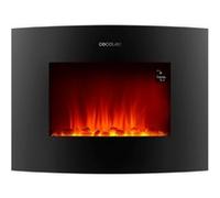 Cecotec Foyer électrique décoratif Ready Warm 2250 Curved Flames. 2000 W, Taille 22", WiFi, 2 Niveaux de Puissance, Télécommande, Panneau incurvé, Minuterie, 20 m2 (22", Noir | Contrôle Wi-FI)