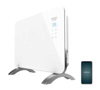 Cecotec Convecteur en verre Ready Warm 6650 Crystal Connection. Contrôle par WiFi, Thermostat Réglable , Minuterie, Pieds, Convient pour la Salle de bain (IP24), Silencieux, 1000 W.