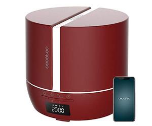 Cecotec Diffuseur d'Arômes PureAroma 550 Connected Garnet. Capacité 500 ml, Écran LED, Haut-parleur, Contrôle par Bluetooth, 3 Modes de fonctionnement, Minuterie 12h, Couverture 30 m²