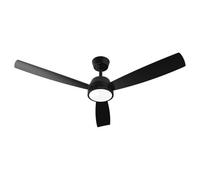 Cecotec Ventilateur de Plafond avec Lumière EnergySilence Aero 452 QuickSnap Black. 30W, Moteur DC, Diamètre 52" (132cm), 3 Pales, 3 Tons LED, Télécommande, Minuterie, Montage Rapide en un Clic