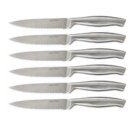 Cecotec Ensemble de 6 Couteaux à Viande Professionnels avec Dentelure Manche et Lame forgés en une Seule Pièce d'Acier Couteaux, Feuille de 2 mm d'épaisseur, Résistance et Ténacité Élevées