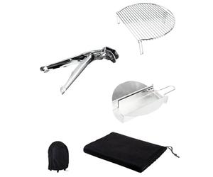 Cecotec Ensemble d'Ustensiles pour Barbecue en Acier Inoxydable DragonPack 6600 M. Pinces à Prise Ferme, Housse Protectrice, Collecteur de Cendres et Expandeur de Grille pour Une Grande Capacité