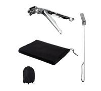 Cecotec Ensemble d'Ustensiles pour Barbecue en Acier Inoxydable DragonPack 6600 S. Accessoires Polyvalents avec Pinces à Prise Ferme, Housse Résistante et Tisonnier pour Un Feu Uniforme et Durable