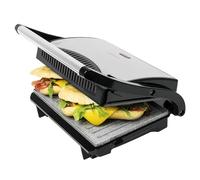Cecotec Gril Électrique avec Grill Rock'n Grill. 700W, Surface 23x14,5 cm, RockStone Antiadhérent, Sans PTFE, PFOA, Plaque Flottante, Poignée à Toucher Froid, Indicateur Lumineux, Rangement Vertical