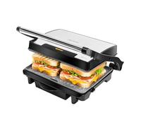 Cecotec Gril Électrique Rock'Ngrill 1500 Rapid Sear. 1500W, Gril, Plancha et Croque-monsieur, Revêtement en Pierre RockStone, Plaque Supérieure Adaptable en Hauteur, Bac Récupérateur de Graisses