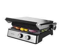 Cecotec Gril Électrique Rock'nGrill Blaze. 2400W, Revêtement RockStone, Facile à Nettoyer, Ouverture à 180º, Sans BPA, Surface de Cuisson de 29x23 cm, Température Réglable