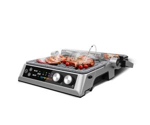 Cecotec Grill Électrique Rockn'Grill Bistro. 2400W, Cuisson Saine et Sans Fumée, Commande Tactile, Plaques de Température Indépendantes, Sonde de Température Incluse