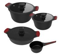Cecotec Jeu de Cocottes 20, 24, 28cm, Casserole 16cm, Collection Gourmet+ | Fond 5,5mm Avec Triple Couche Antiadhésive ILAG Ultimate Protect Pro, Compatible Toutes Plaques De Cuisson