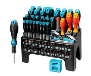 Cecotec Jeu de Tournevis 126 Pièces HardGyro 1260 Magnetic. Acier CR-V, 3 Tournevis VDE, 60 Embouts S2, Cliquet, Magnétiseur, Clés à Douille et Allen, Détecteur de Phase, Support Inclus