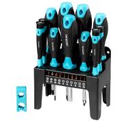 Cecotec Jeu de Tournevis 22 Pièces HardGyro 220 Magnetic. Acier CR-V, 10 Embouts en Acier S2 avec Traitement Antirouille, Magnétiseur Inclus, 4 Tournevis de Précision, Support