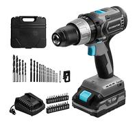 Cecotec Perceuse de Batterie CecoRaptor Perfect Drill 2020 X-Treme Batterie 20 V 2000 mAh Vitesse sans Charge de 1800 TR/Min Torque maximale de 50 Nm, 25+1+1 Positions de Tour, 2 Vitesses Multicolore