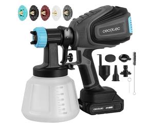 Cecotec Pistolet à Peinture à Batterie TotalPaint 4000 Liberty avec 800W de Puissance, Précision de 14kPa, Inclut 4 Buses, Conteneur d'une Capacité de 1200ml, Débit Maximum de 800ml/min