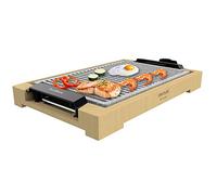 Cecotec Plancha électrique Tasty&Grill LineStone. Puissance 2 000 W, structure en bambou, thermostat réglable, surface grill, revêtement RockStone, passe au lave-vaisselle