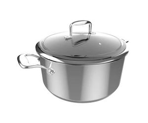 Cecotec Poisson Polka Classy 28 Pot Steel, Diamètre 28 cm, Capacité 7,5 L, Acier inoxydable 18/10, Revêtement antiadhésif