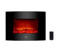 Cecotec Foyer électrique décoratif Ready Warm 2250 Curved Flames. 2000 W, Taille 22", WiFi, 2 Niveaux de Puissance, Télécommande, Panneau incurvé, Minuterie, 20 m2 (22", Noir | Télécommande)