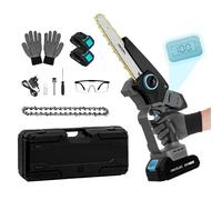 Scie à branches 8 pouces. Moteur sans balais. Batterie 21 V. Écran numérique. Lubrificateur à bouton-poussoir. Réglage manuel de la chaîne. Valise, chaîne supplémentaire et kit d'accessoires inclus.