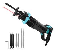Cecotec Scie Sabre Électrique - 6 Lames de Coupe - LongFlex 900 ShockAbsorber. 850 W, Vitesse Variable, Système Anti-vibrations, Poignée Rotative, Guide Laser et Lumière LED, Changement de Lame Rapide