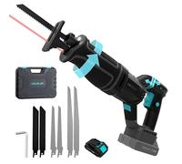 Cecotec Scie Sabre Sans Fil - 6 Lames de Coupe - LongFlex 4000 ShockAbsorber Liberty. Batterie Nexus 21V, Vitesse Variable, Système Anti-vibrations, Poignée Rotative, Laser et LED