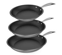 Cecotec Set de poêles Polka Classy 20-24-28 Bucket Set Steel Diamètre 20-24-28 cm, acier inoxydable 18/10, revêtement antiadhésif, poignée rivetée, convient à tous les types de cuisines