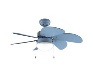 Cecotec Ventilateur de Plafond 50W EnergySilence Aero 3600 Vision Full Blue | 3 Vitesses, 6 Pales Réversibles, Diamètre de 36 Pouces (92 cm), Lampe Intégrée, Ampoule Non Incluse, Commande par Chaîne
