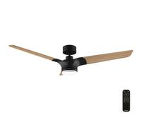 Cecotec Ventilateur de Plafond avec Lumière EnergySilence Aero 318 Poplar. 25W, Moteur DC, Diamètre 52" (132cm), 3 Pales, 3 Teintes LED, Télécommande, Minuterie et 6 Vitesses, Mode Hiver-Été