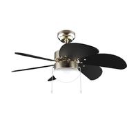 Cecotec - Ventilateur de Plafond avec Lumière EnergySilence Aero 365 Gold&Wood - 50 W, Diamètre 91 cm, 3 Vitesses, 6 Pales, Ampoule Non Incluse, Mode Été/Hiver, Design Élégant