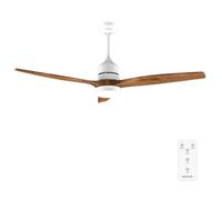 Cecotec - Ventilateur de Plafond avec Lumière EnergySilence Aero 5275 White&BlackWood - 40 W, Diamètre 132 cm, 3 Pales et 6 Vitesses, LED 18 W, Télécommande et Minuterie, Mode Été/Hiver