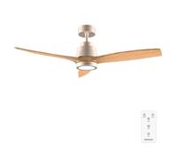 Cecotec - Ventilateur de Plafond avec Lumière EnergySilence Aero 5295 GoldWhite - 35 W, Diamètre 132 cm, 3 Pales, LED 18 W