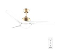 Ventilateur 60W - 132 cm - 3 pales - LED 18W - Télécommande - Minuteur 8h - Noir