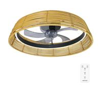 Cecotec - Ventilateur de Plafond avec Lumière EnergySilence LampAero 600 Natural Design - 20 W, Diamètre 43 cm, Lampe LED