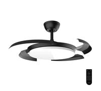 Cecotec Ventilateur de Plafond avec Lumière et Pales Rétractables EnergySilence Aero 4500 Puzzle Invisible Black. 30W, Moteur DC, Diamètre 42", Lumière LED, Télécommande, Minuterie, Fonction Été/Hiver