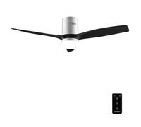 Cecotec Ventilateur de Plafond avec Lumière et Télécommande de 52" EnergySilence Aero 5600 Classic Iron&Black. Moteur DC 40W, 3 Pales, Lumière LED, Minuterie, 6 Vitesses, Mode Hiver/Été