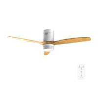 Ventilateur de plafond Cecotec avec éclairage EnergySilence Aero 4600, blanc arctique et sable. Moteur à courant continu 38 W, diamètre 132 cm, ampoule LED