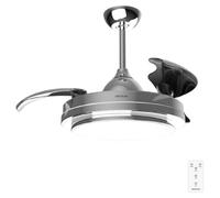 Cecotec Ventilateur de plafond avec lumière LED Energysilence Aero 4300 Invisible double métal. 35W, 6 vitesses, pales rétractables
