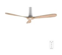Cecotec Ventilateur de plafond EnergySilence 5400 White/LightWood 52" DC 40W, 3 pâles, télécommande
