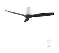 Cecotec Ventilateur de Plafond avec Télécommande de 52" EnergySilence Aero 5400 Classic White&Black. Moteur DC 40W, 3 Pales, 6 Vitesses, Minuterie jusqu'à 8h, Mode Hiver/Été